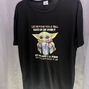 Star Wars Mandalorian Grogu Suck It Up  Shirt 2XL Size 42 Baby Yoda